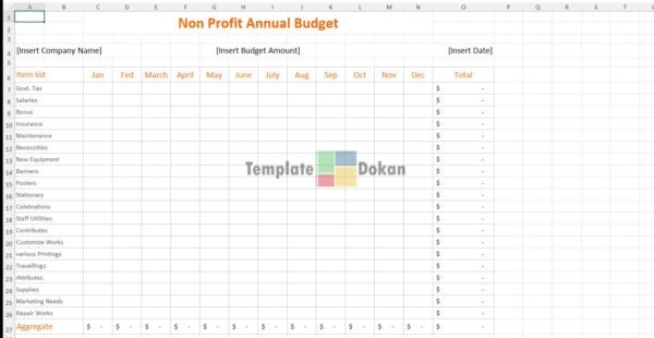 Non Profit Annual Budget